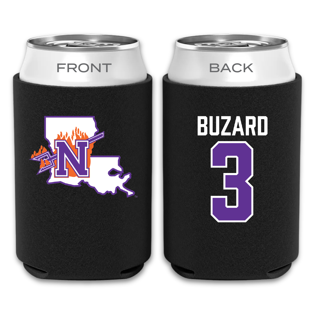 Northwestern State University Baseball Black Can Cooler - #3 Lathen Buzard