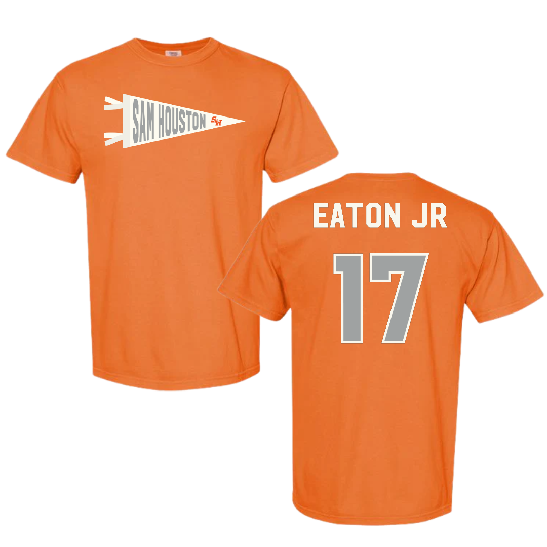 Sam Houston State University Football Orange Pennant Comfort Colors Tee - #17 Christopher Eaton Jr
