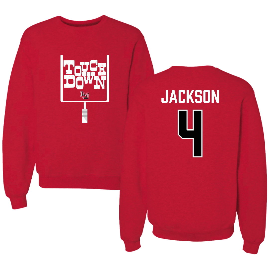 Lamar University Football Red Touchdown Crewneck - #4 Jaymond Jackson