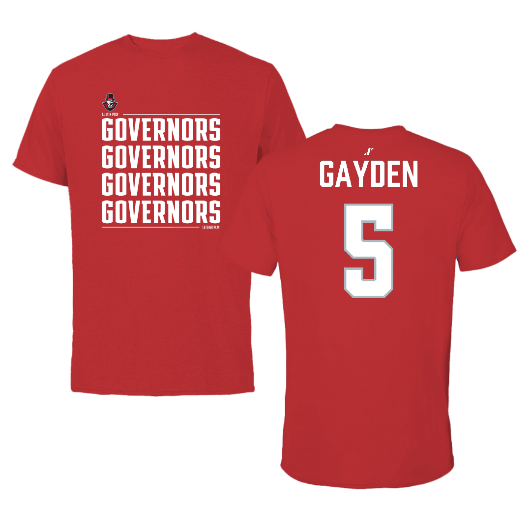Austin Peay State University Football Red General Tee - #5 Tae Gayden