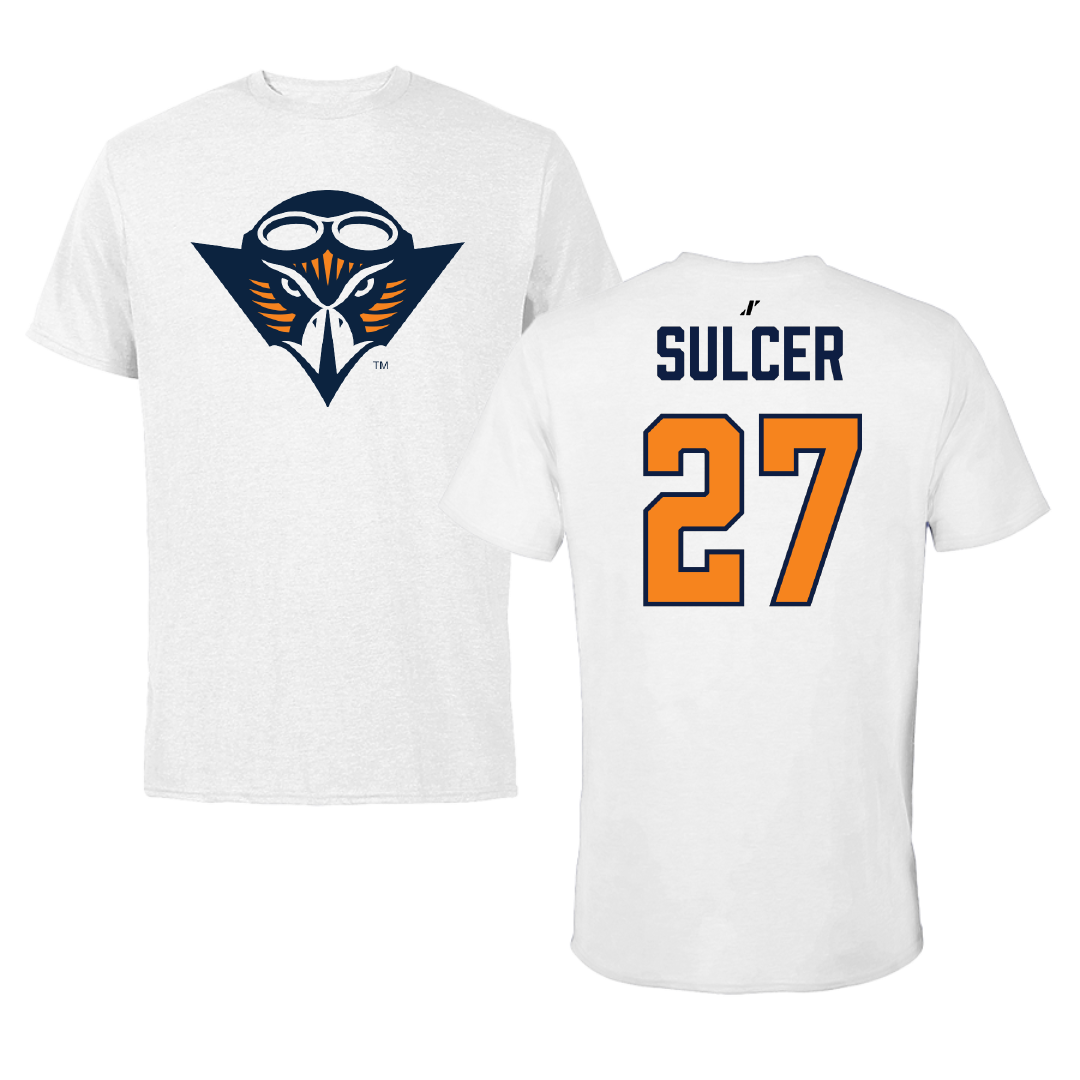 University of Tennessee at Martin Volleyball White Performance Tee - #27 Dylan Sulcer