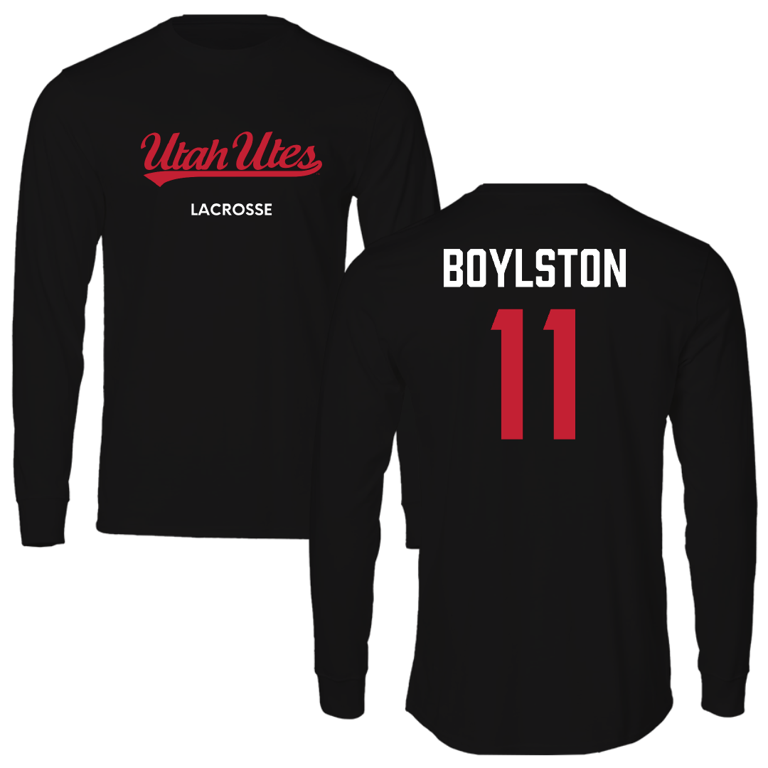 University of Utah Lacrosse (M) Black Utes Long Sleeve - #11 Joey Boylston