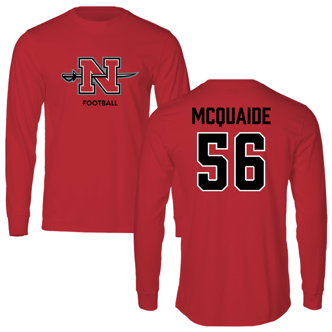 Nicholls State University Football Red Mascot Long Sleeve - #56 Pat McQuaide