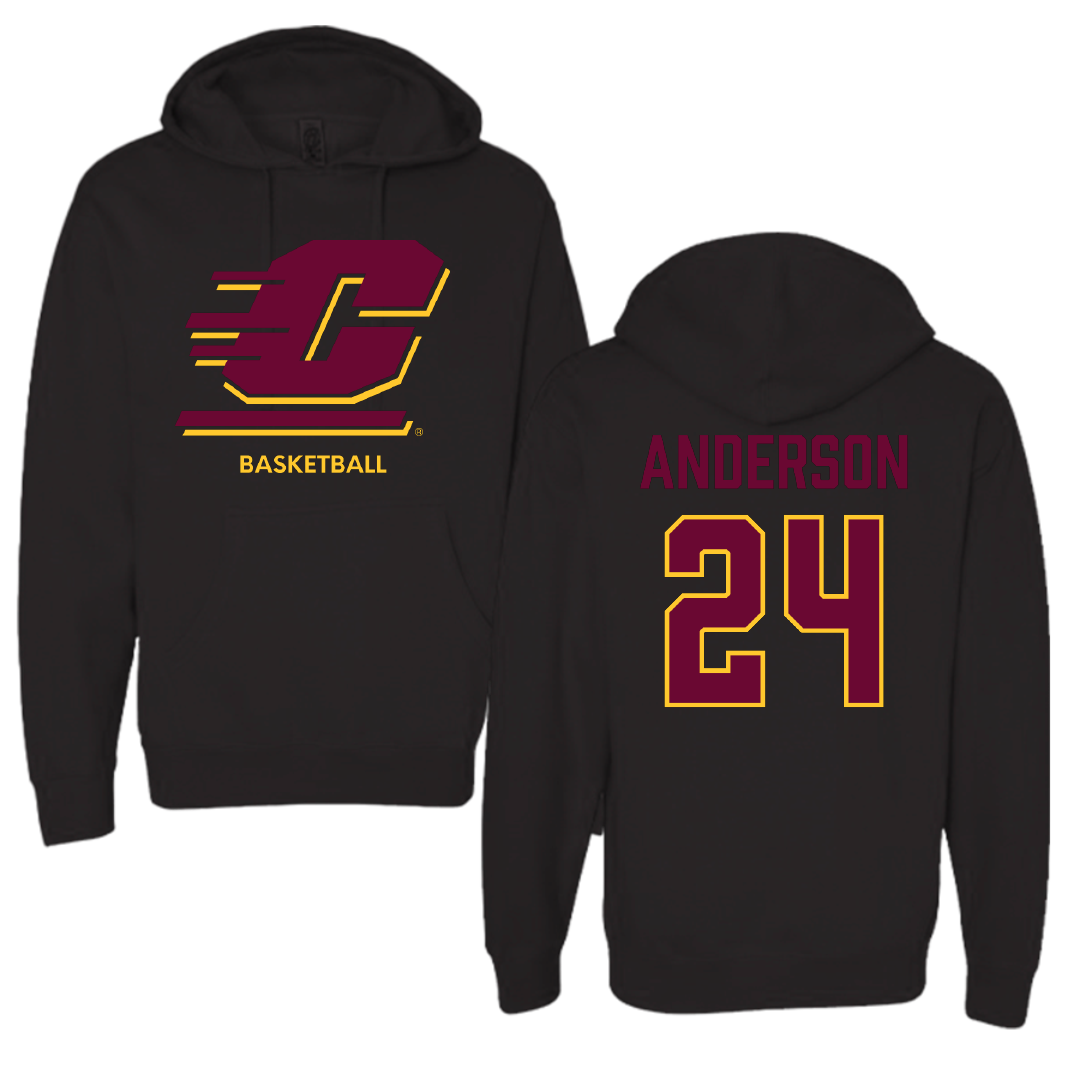 Central Michigan University Basketball (W) Black Hoodie - #24 Taylor Anderson