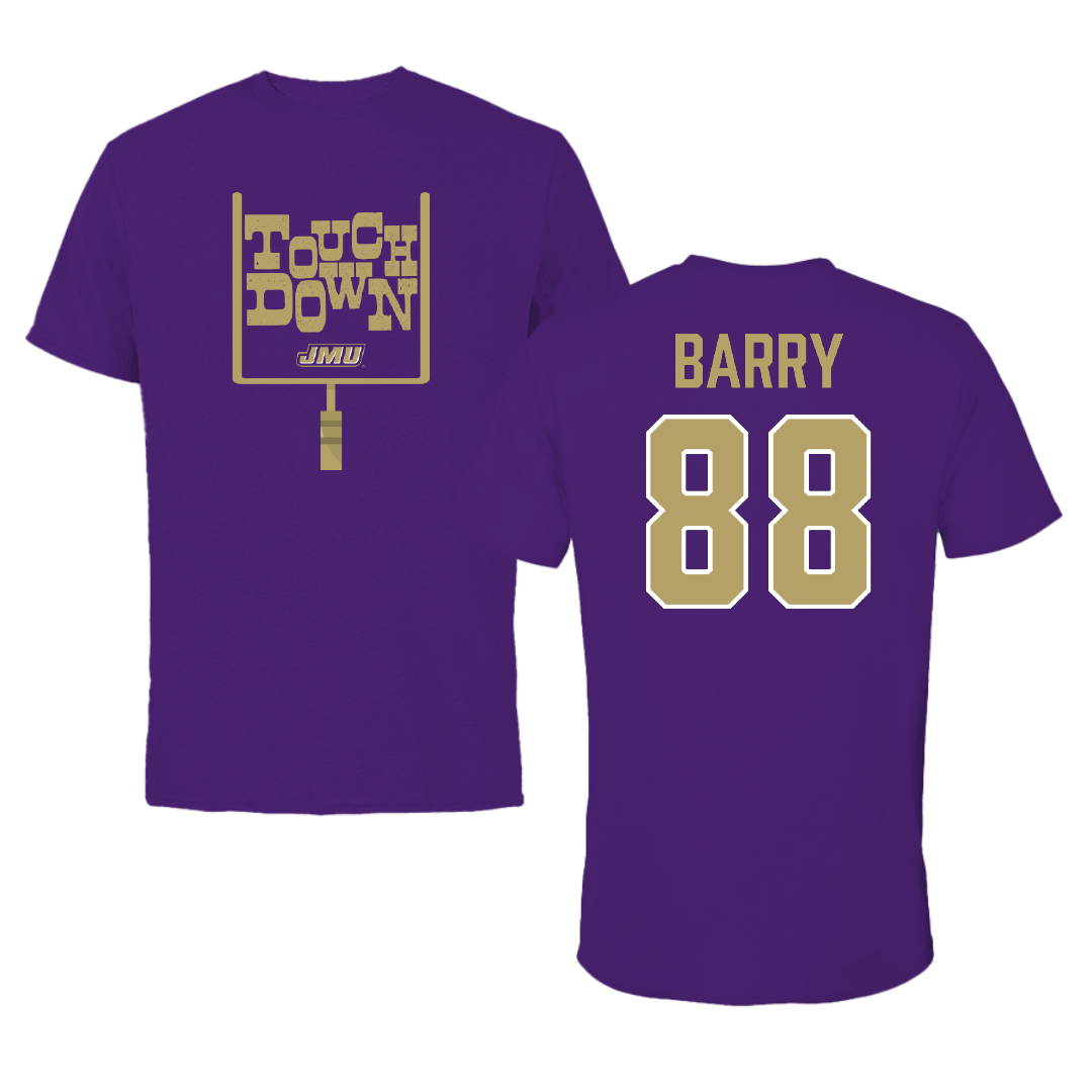 James Madison University Football Purple Touchdown Performance Tee - #88 Ibrahim Barry
