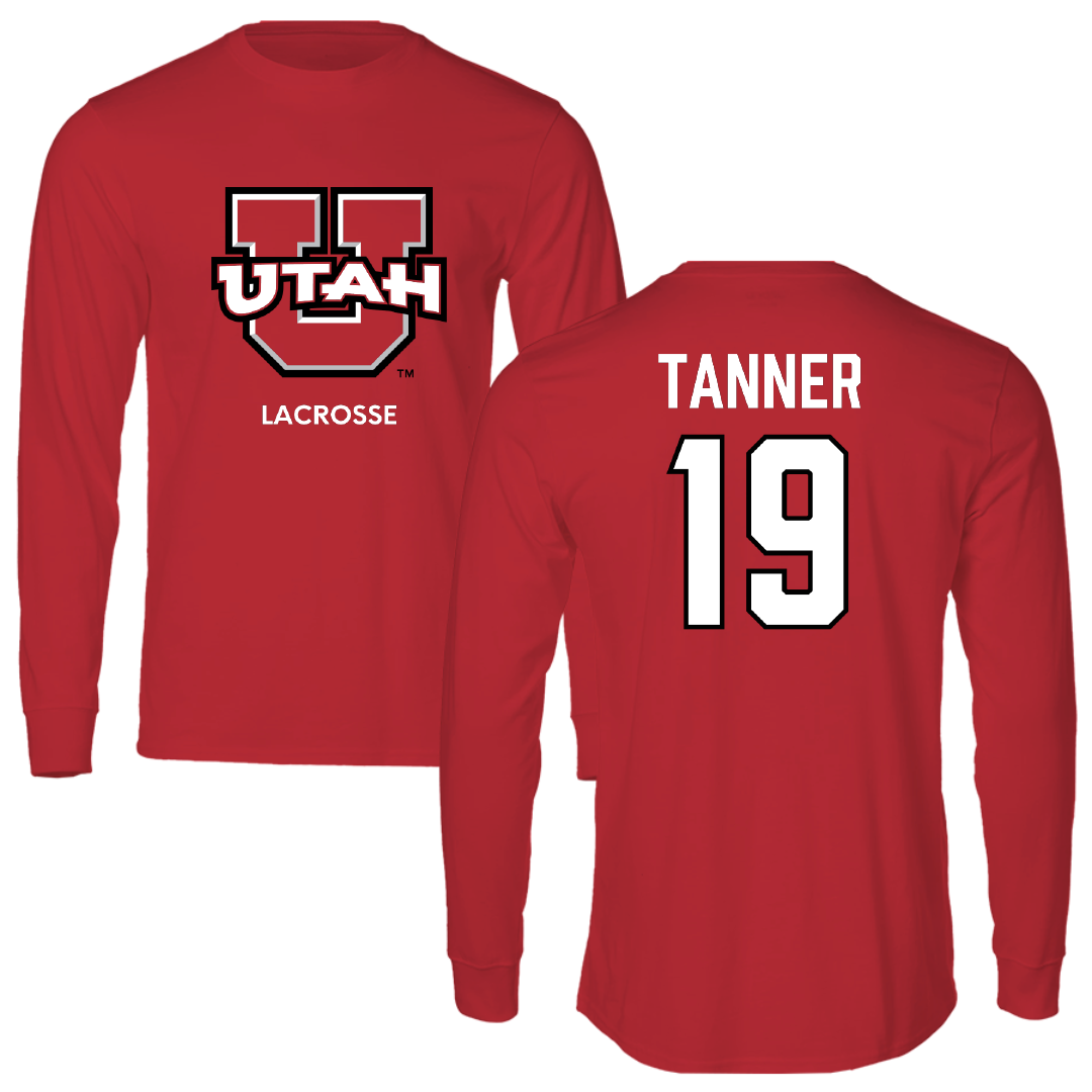 University of Utah Lacrosse (M) Red Utes Long Sleeve - #19 Dallin Tanner