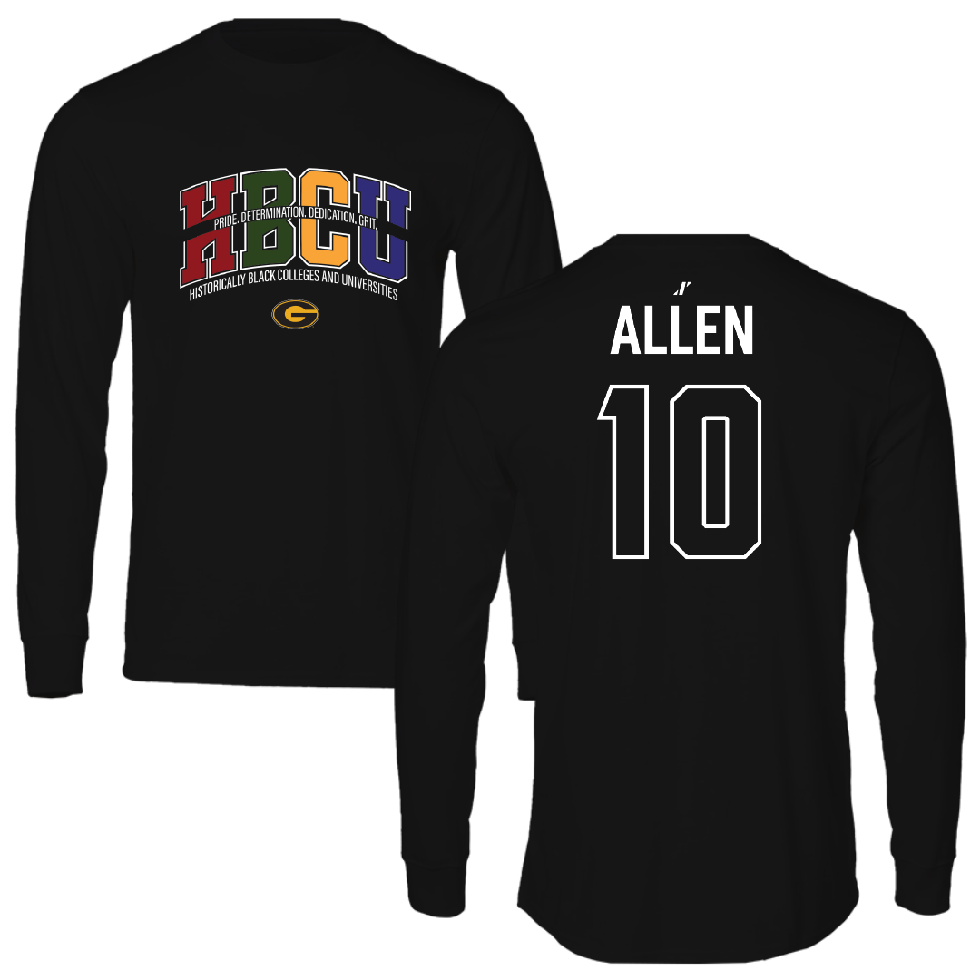 Grambling State University Baseball Black HBCU Performance Long Sleeve - #10 Payton Allen