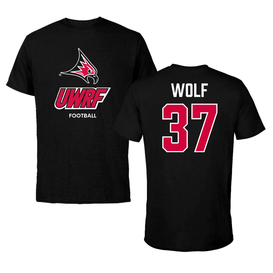 University of Wisconsin-River Falls Football Black Performance Tee - #37 Brayden Wolf