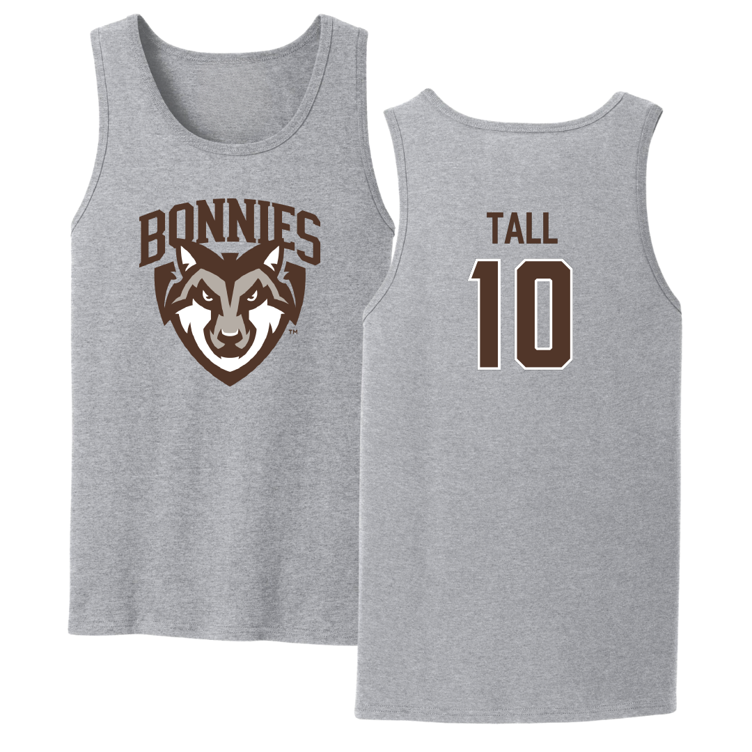 St. Bonaventure University Soccer Sport Gray Tank Top - #10 Mo Tall