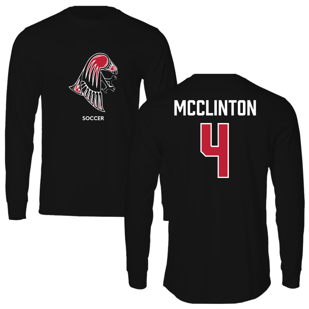 University of Wisconsin-River Falls Soccer (W) Black Mascot Performance Long Sleeve - #4 Aliviah McClinton