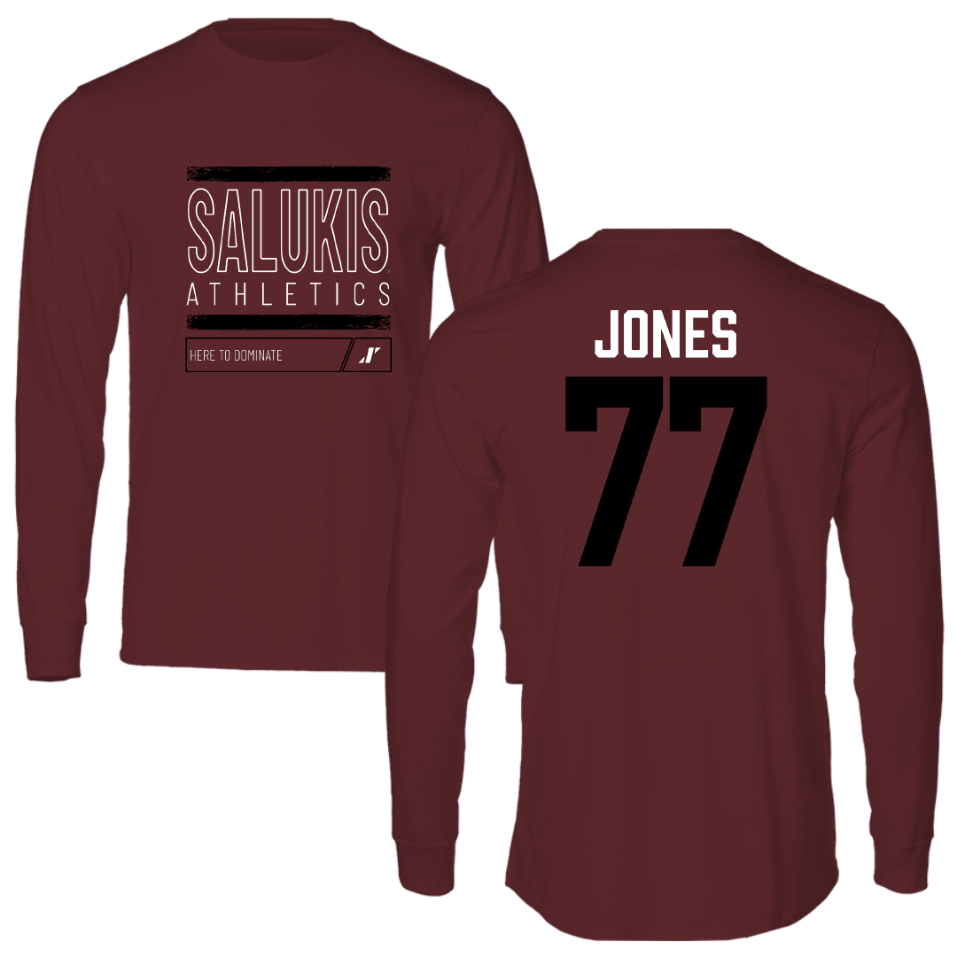 Southern Illinois University at Carbondale Softball Maroon Dominate Long Sleeve - #77 Sidney Jones
