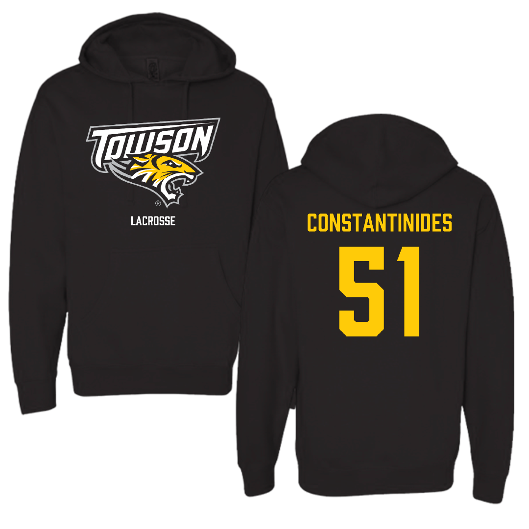 Towson University Lacrosse (M) Black Hoodie - #51 Matt Constantinides
