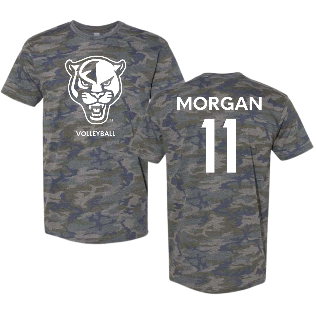 Florida International University Volleyball (W) Vintage Camo Tee - #11 Madison Morgan