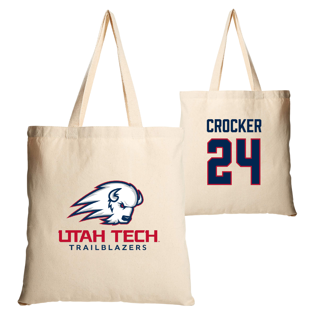 Utah Tech University Basketball Tan Canvas Tote Bag - #24 Lauren Crocker
