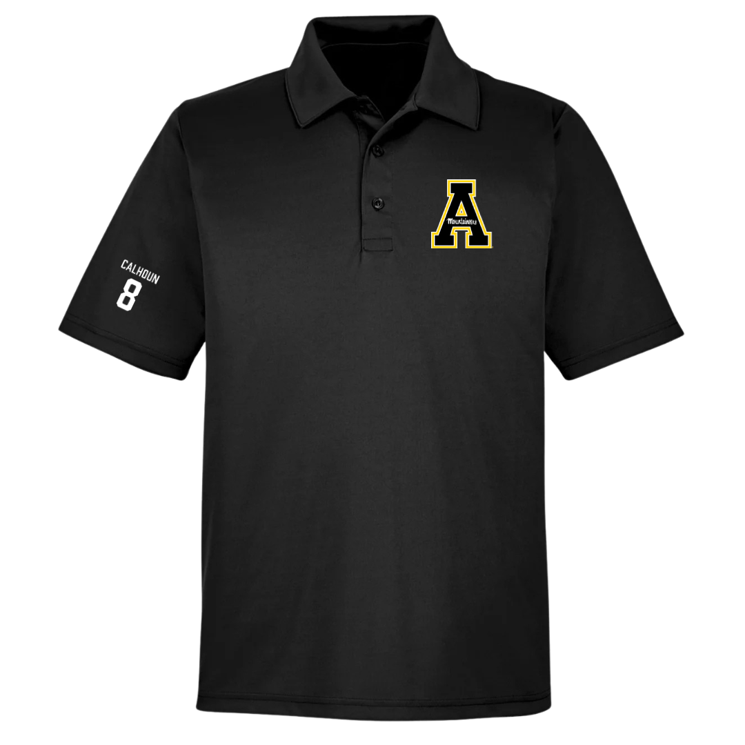 Appalachian State University Football Black Polo - #8 Jaylon Calhoun
