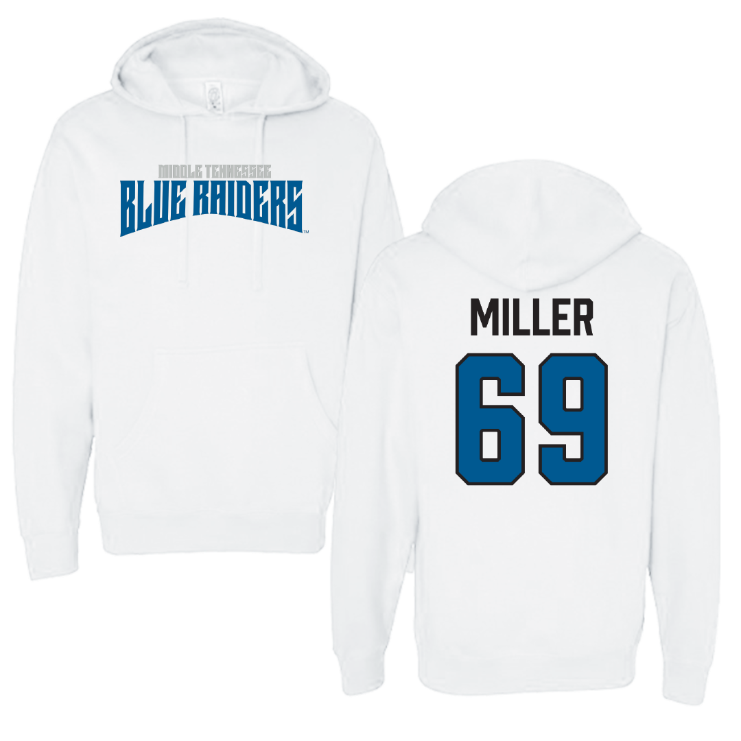 Middle Tennessee State University Football White Classic Hoodie - #69 Marcus Miller