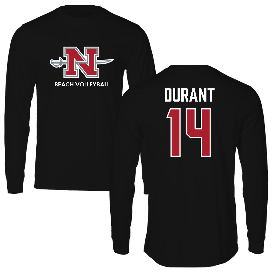 Nicholls State University Beach Volleyball Black Mascot Performance Long Sleeve - #14 Bethanie Durant