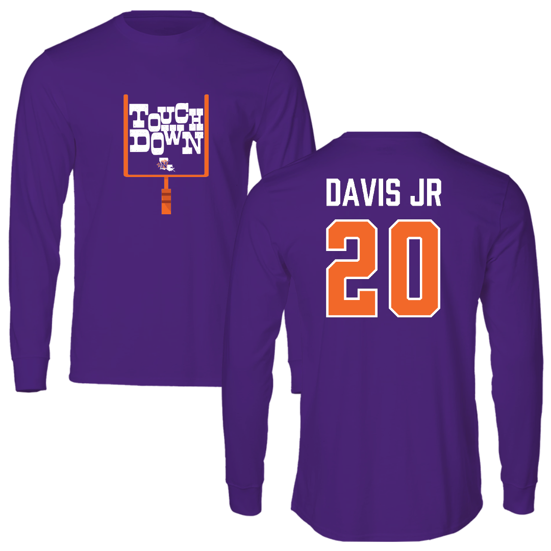Northwestern State University Football Purple Touchdown Performance Long Sleeve - #20 Kevin Davis Jr