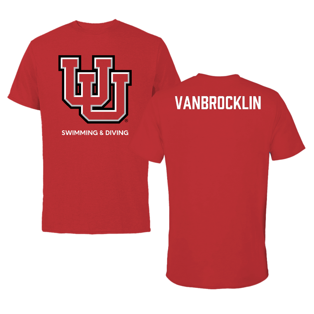 University of Utah Swimming & Diving Red Tee - Evan VanBrocklin