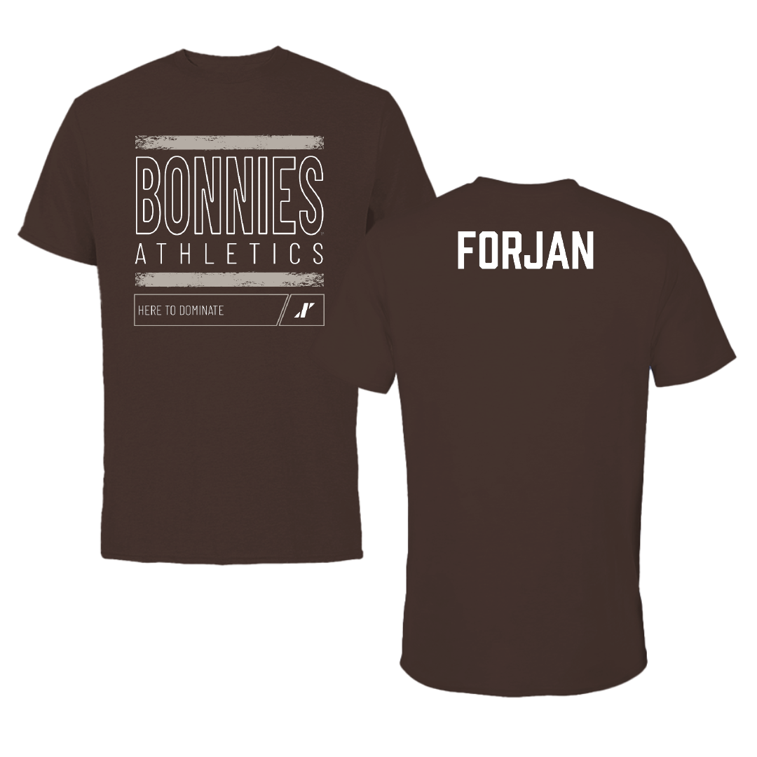 St. Bonaventure University Swimming & Diving Brown Dominate Tee - Anna Forjan