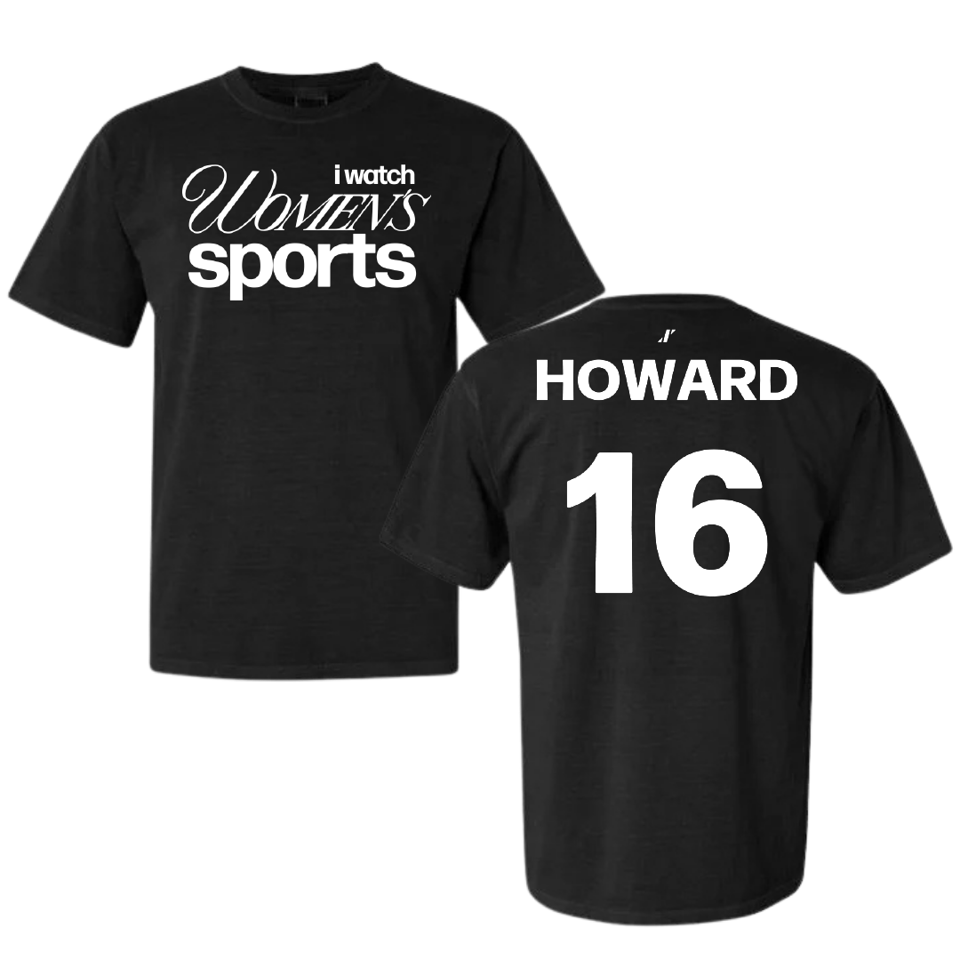 Towson University Field Hockey Black WHM Comfort Colors Tee - #16 Madisyn Howard