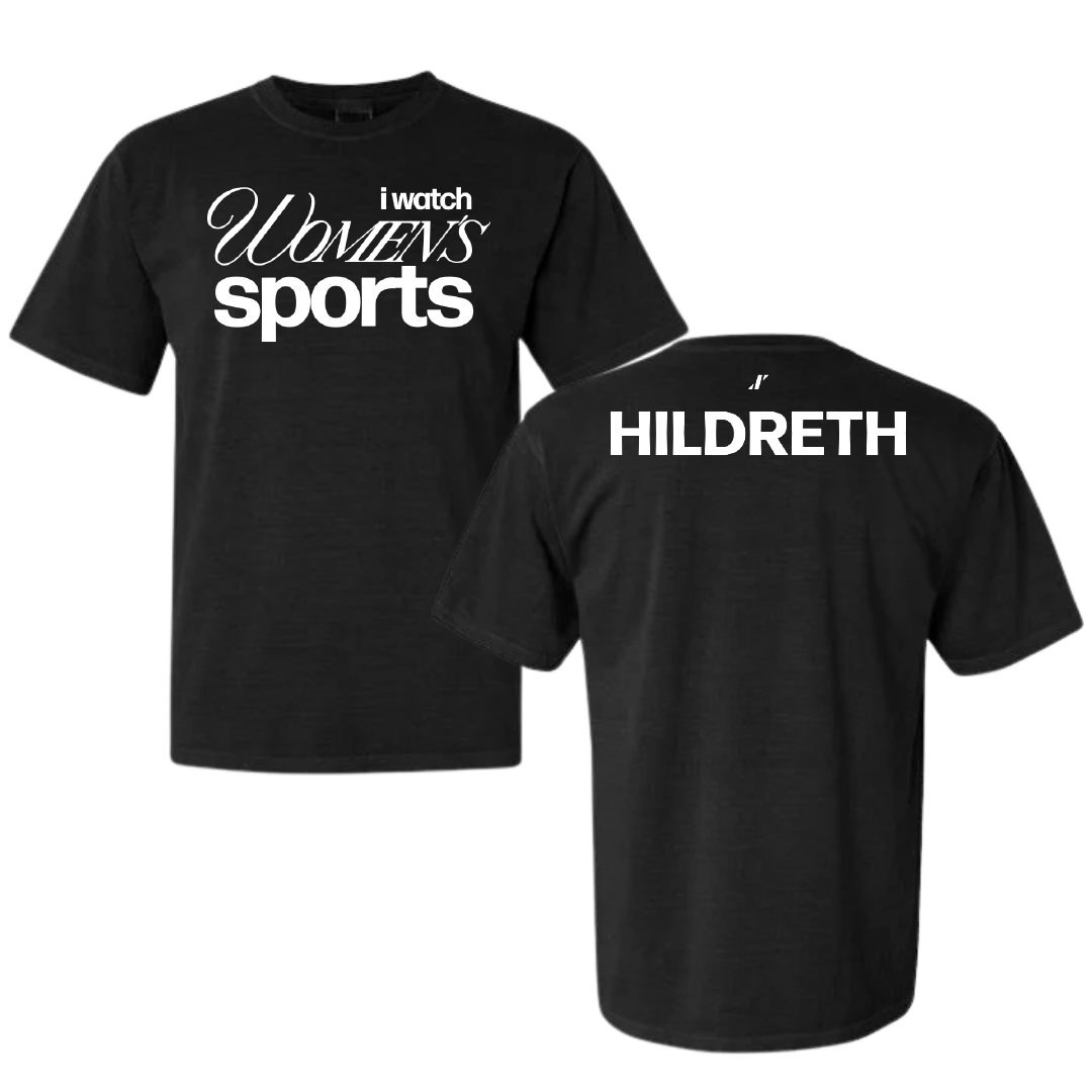 Bradley University Tennis Black WHM Comfort Colors Tee - Alexandra Hildreth