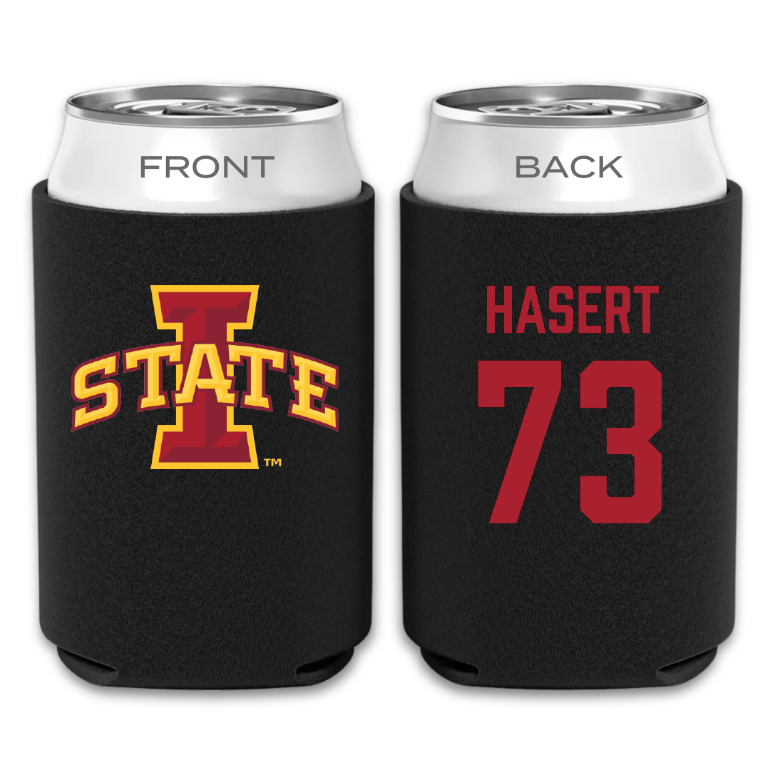 Iowa State University Football Black Can Cooler - #73 Deylin Hasert