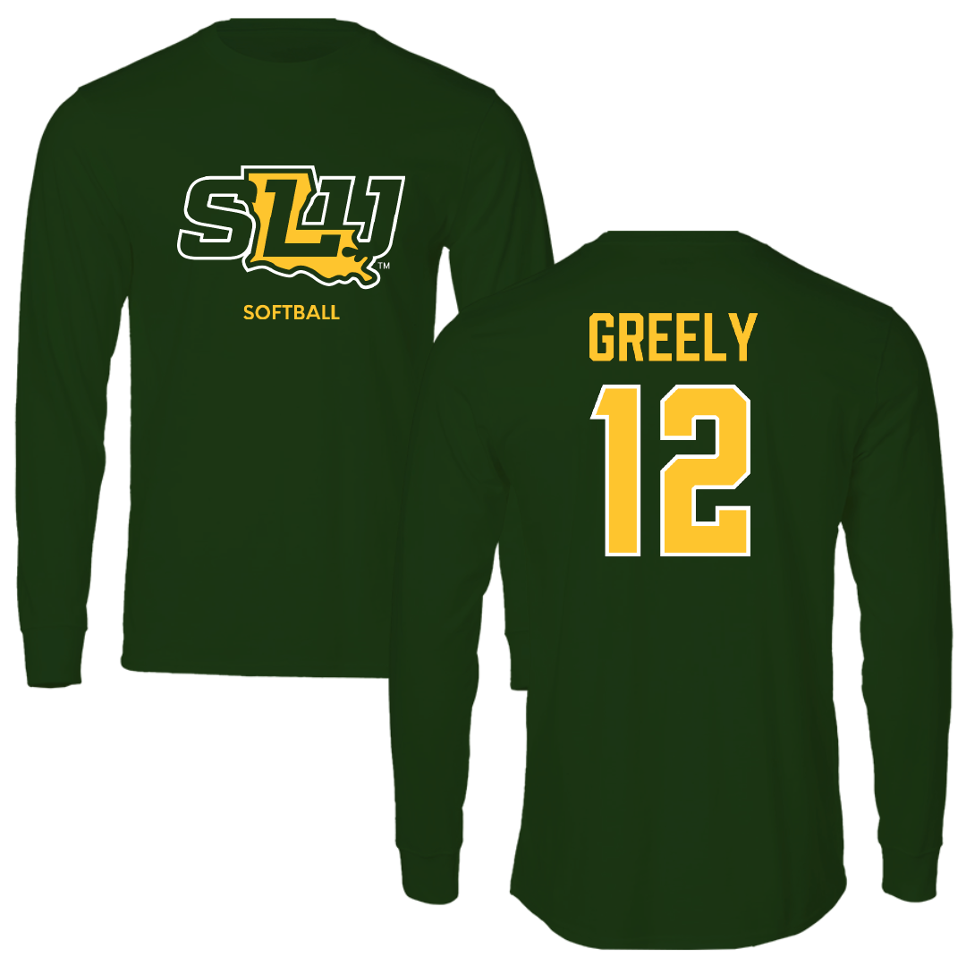 Southeastern Louisiana University Softball Forest Green Long Sleeve - #12 Audrey Greely