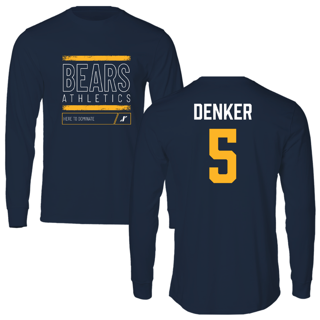 University of Northern Colorado Basketball Navy Dominate Performance Long Sleeve - #5 Quinn Denker