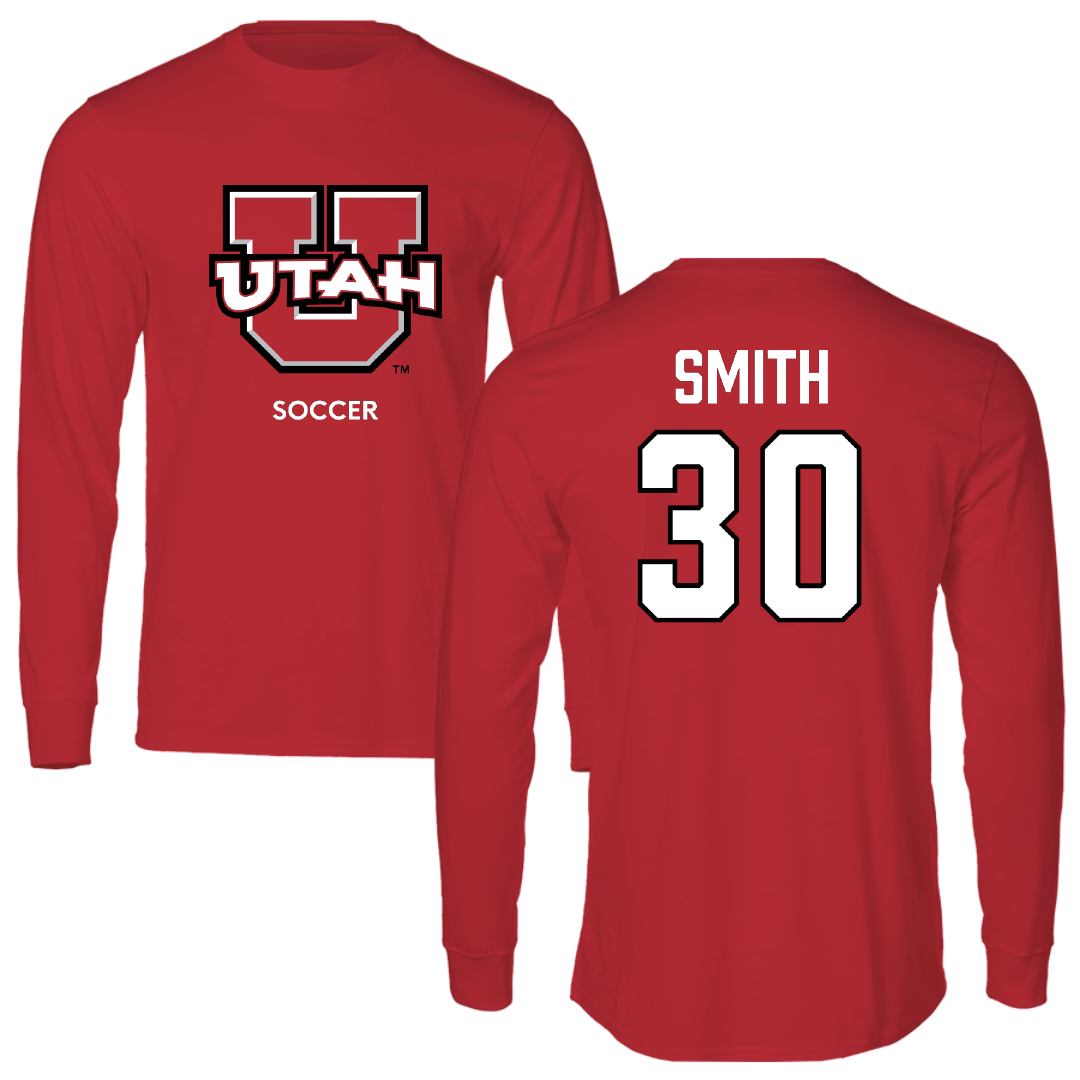 University of Utah Soccer (W) Red Utes Performance Long Sleeve - #30 Isabelle Smith