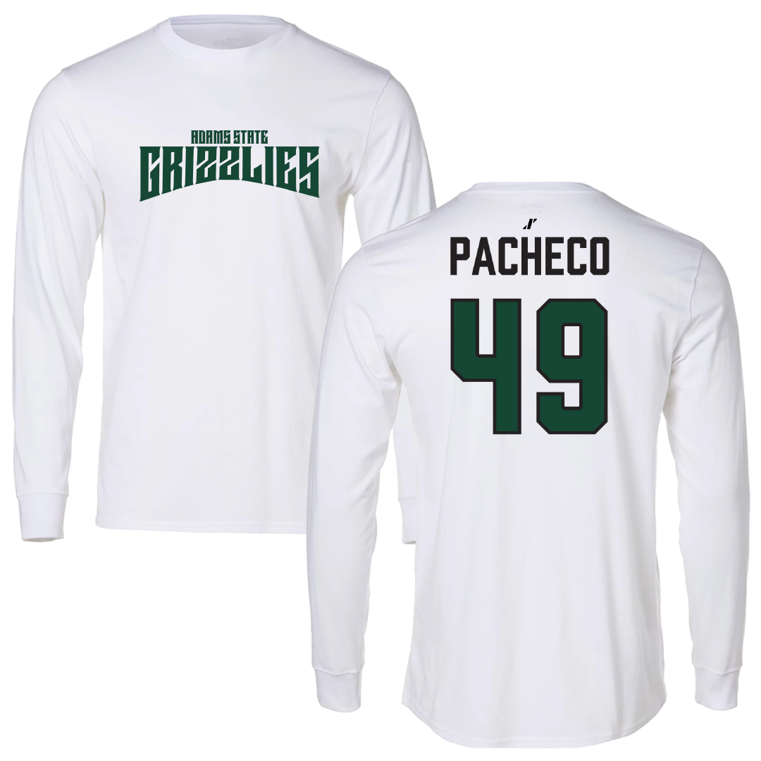 Adams State University Football White Classic Performance Long Sleeve - #49 Quinton Pacheco