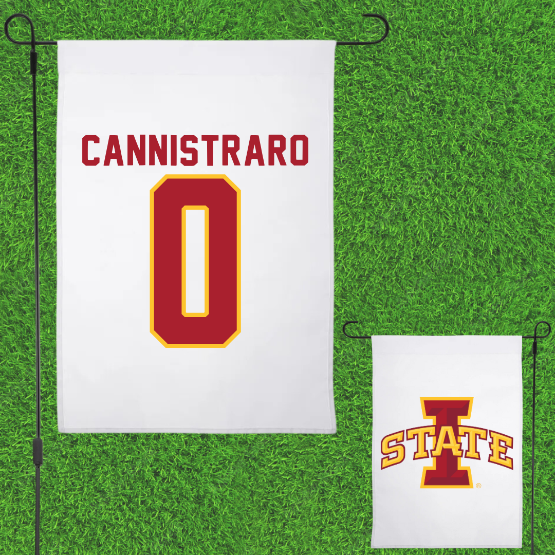 Iowa State University Soccer White Garden Flag - #0 Kasey Cannistraro