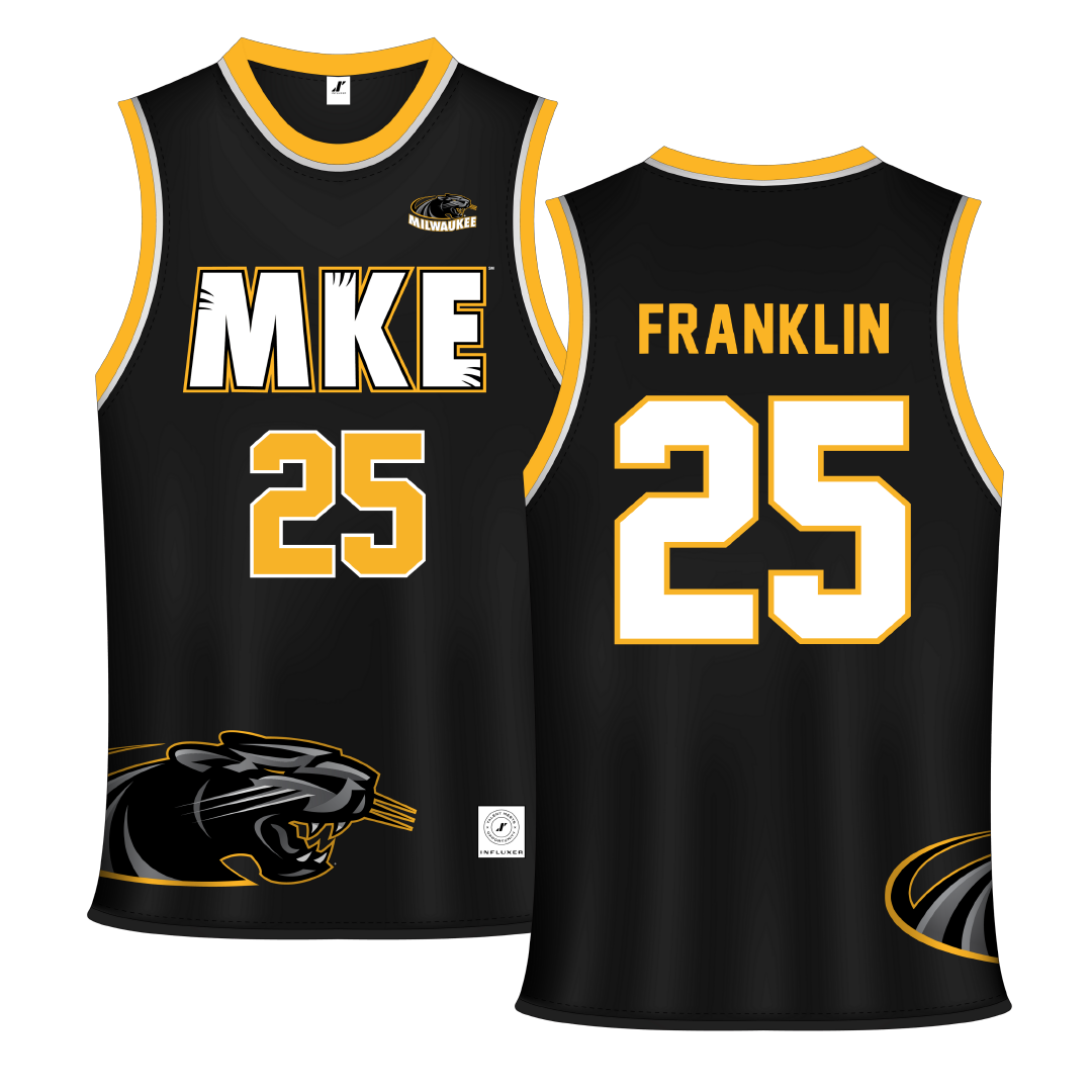 University of Wisconsin-Milwaukee Black Basketball Jersey - #25 Aaron Franklin