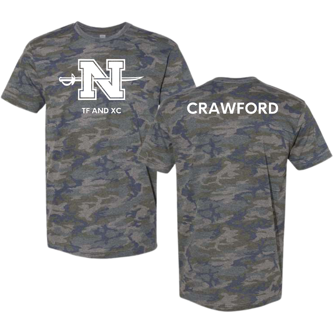 Nicholls State University TF and XC Vintage Camo Tee - Michael Crawford