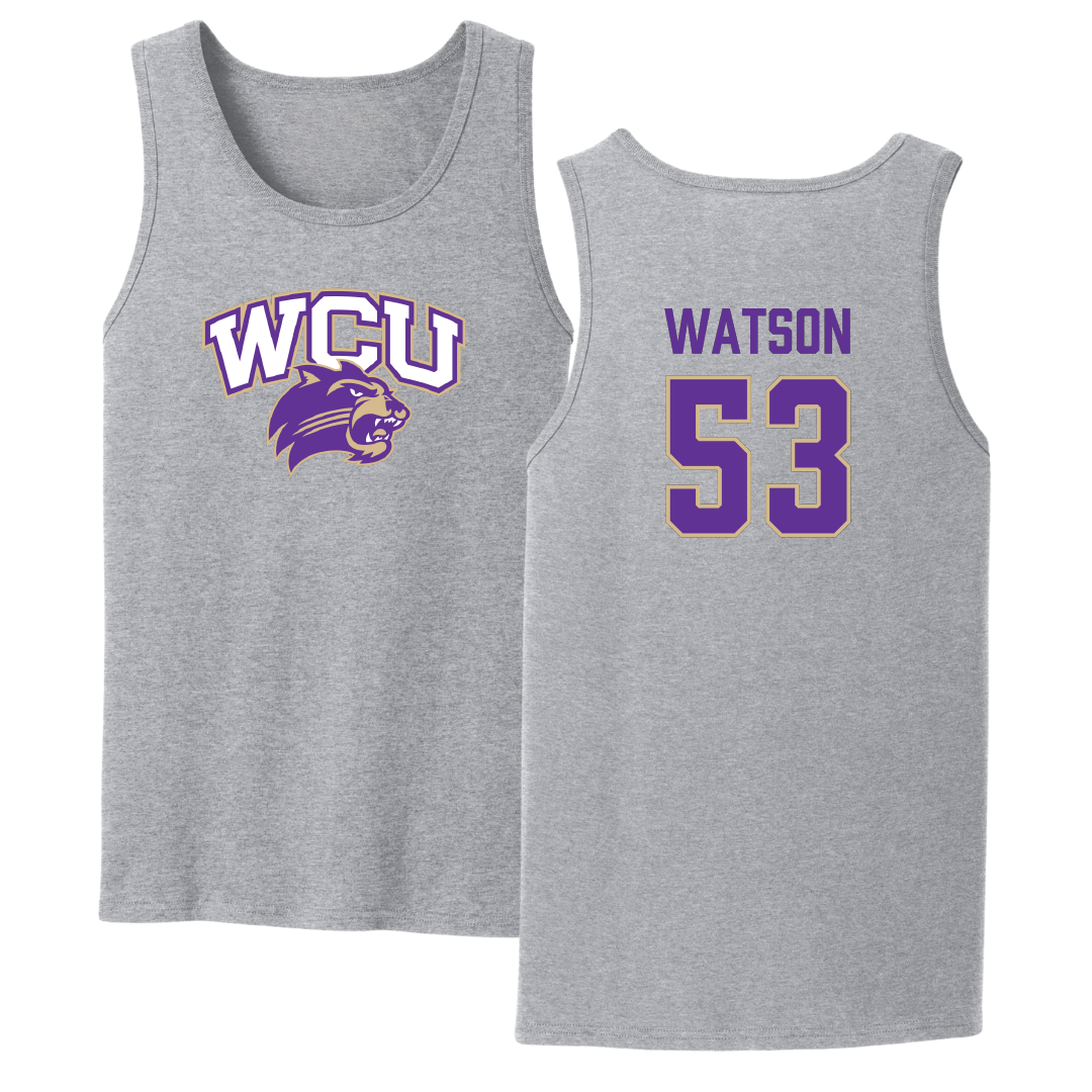 Western Carolina University Football Sport Gray Tank Top - #53 Zach Watson
