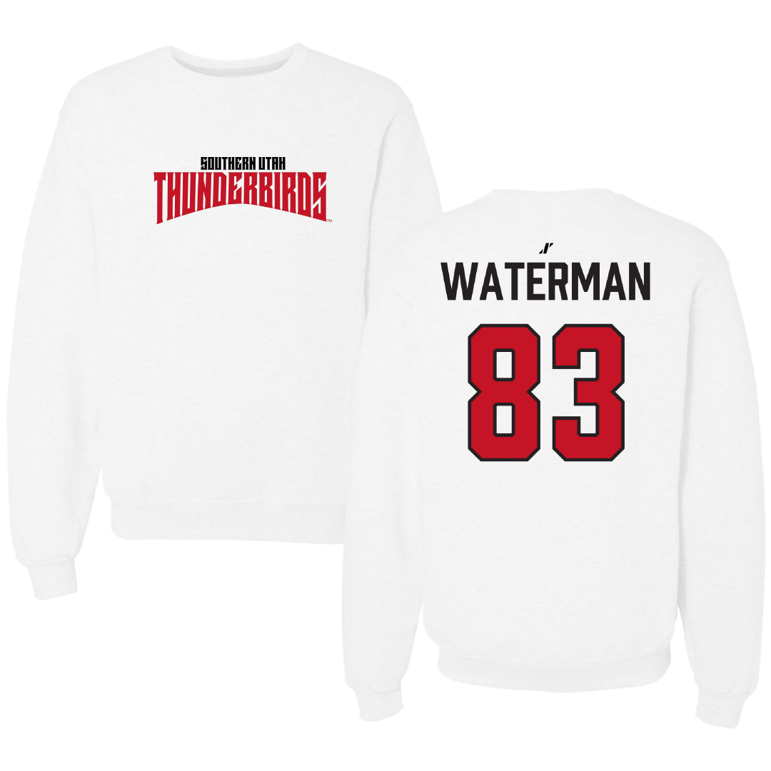 Southern Utah University Football White Classic Crewneck - #83 Bryson Waterman