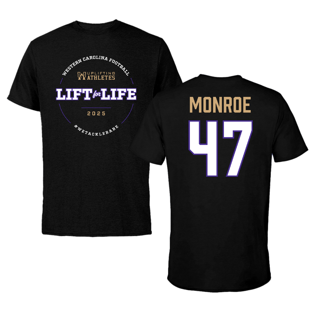 Western Carolina University Football Black Uplifting Athletes Football Performance Tee - #47 Blue Monroe