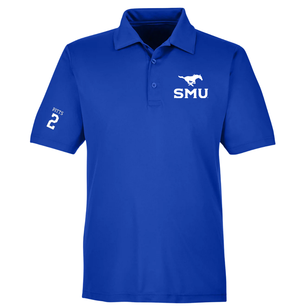 Southern Methodist University Basketball (W) Blue Polo - #2 TK Pitts