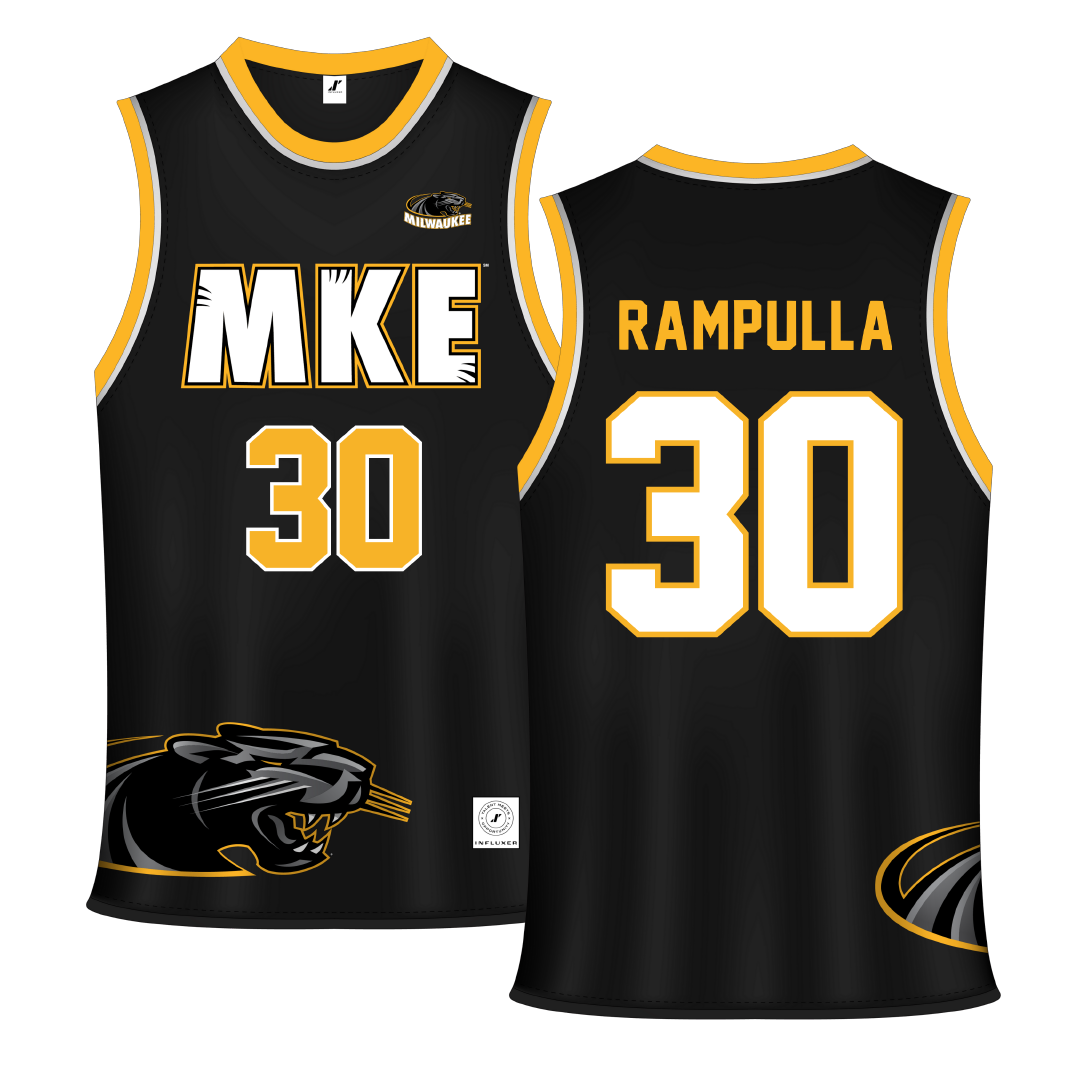 University of Wisconsin-Milwaukee Black Basketball Jersey - #30 Sophia Rampulla