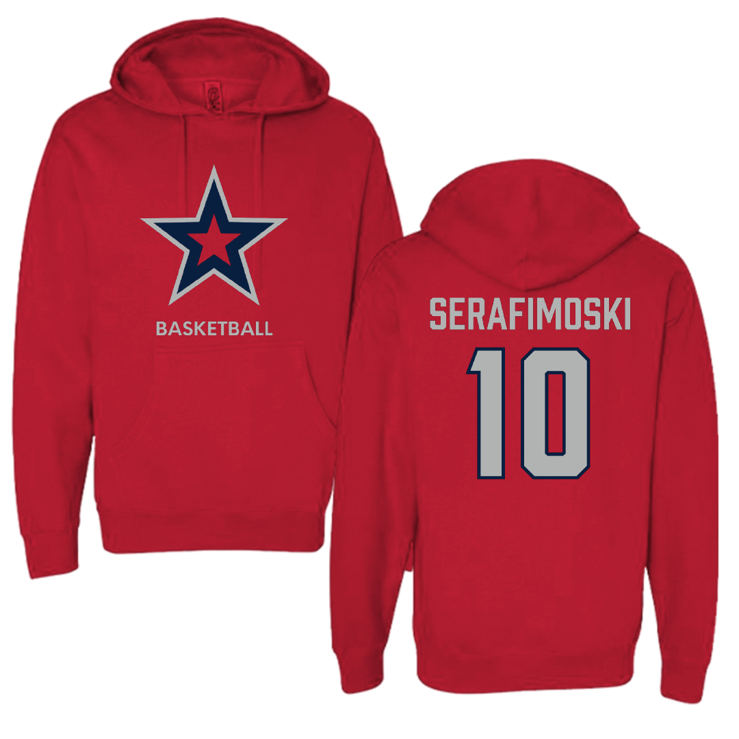 Robert Morris University Basketball (M) Red Mascot Hoodie - #10 Vasilije Serafimoski