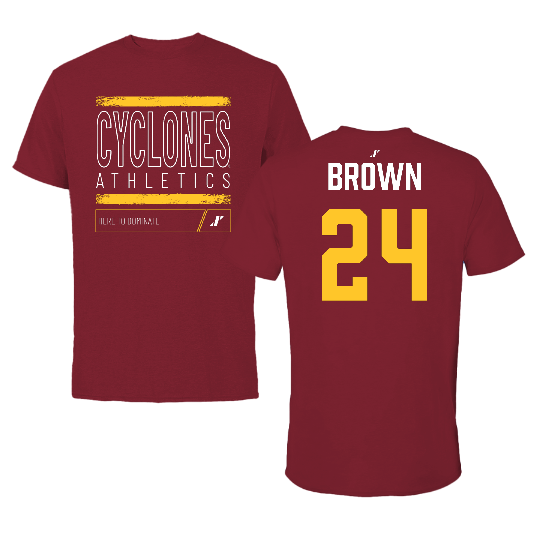 Iowa State University Basketball (W) Cardinal Dominate Tee - #24 Addy Brown