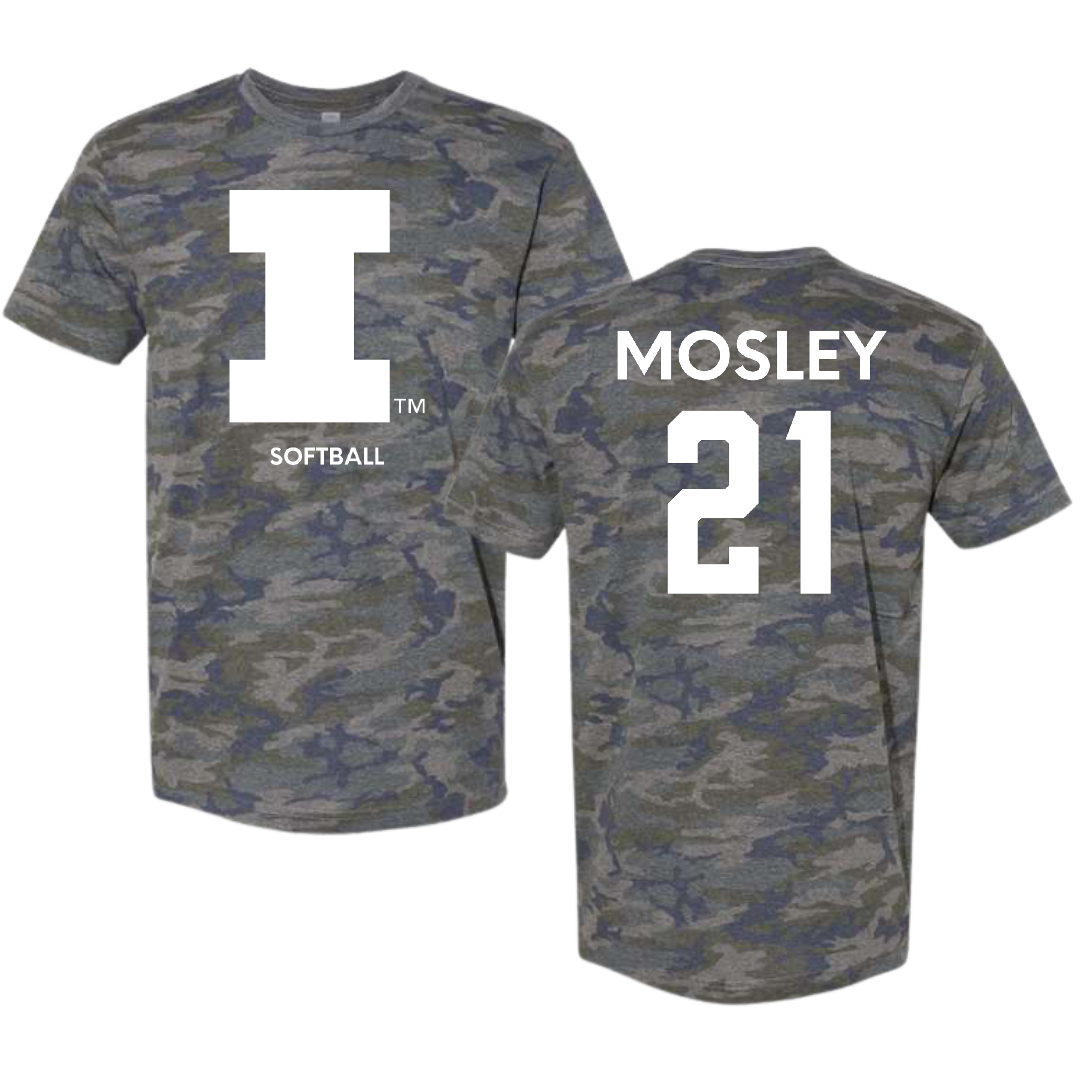 University of Illinois Softball Vintage Camo Tee - #21 Delaney Mosley