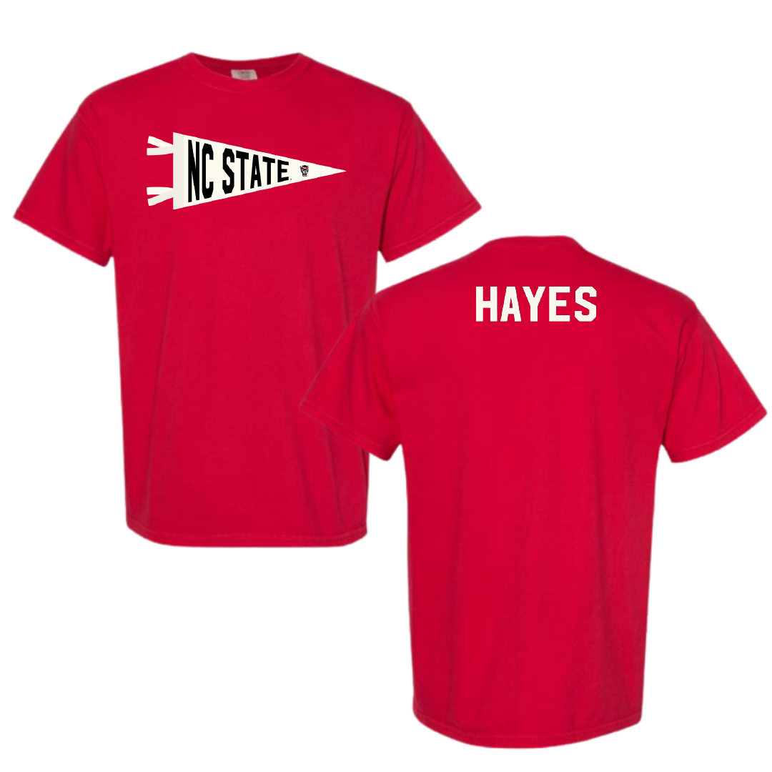North Carolina State University Swimming & Diving Red Pennant Comfort Colors Tee - Aiden Hayes