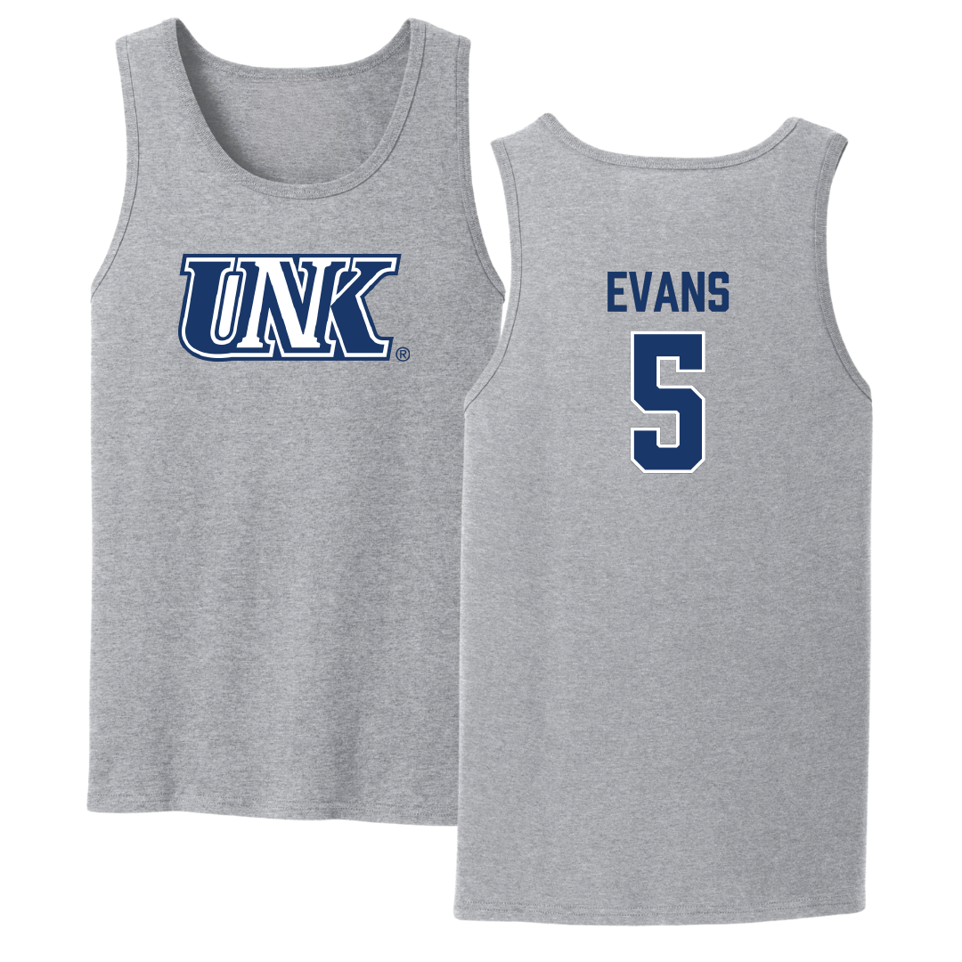 University of Nebraska at Kearney Basketball Sport Gray Tank Top - #5 Sean Evans