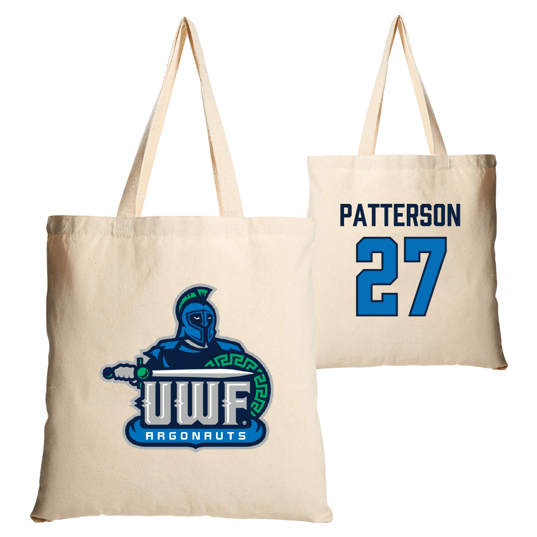 University of West Florida Football Tan Canvas Tote Bag - #27 Tyler Patterson