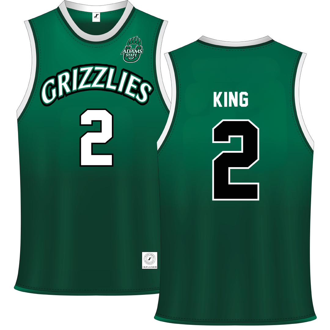 Adams State University Green Basketball Jersey - #2 Jayce King