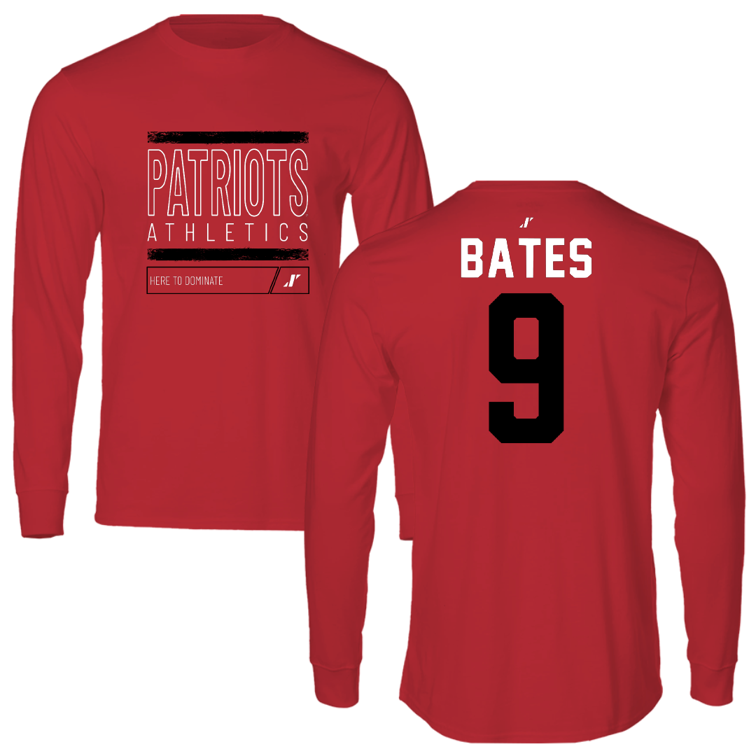 Dallas Baptist University Soccer Red Dominate Performance Long Sleeve - #9 Emily Bates