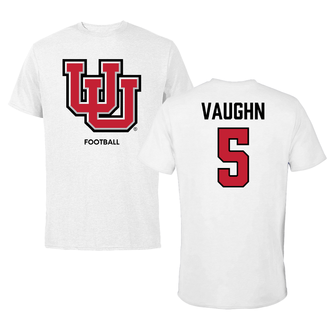 University of Utah Football White Performance Tee - #5 Zemaiah Vaughn
