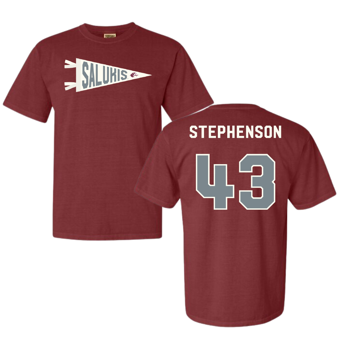 Southern Illinois University at Carbondale Football Maroon Pennant Comfort Colors Tee - #43 Cade Stephenson