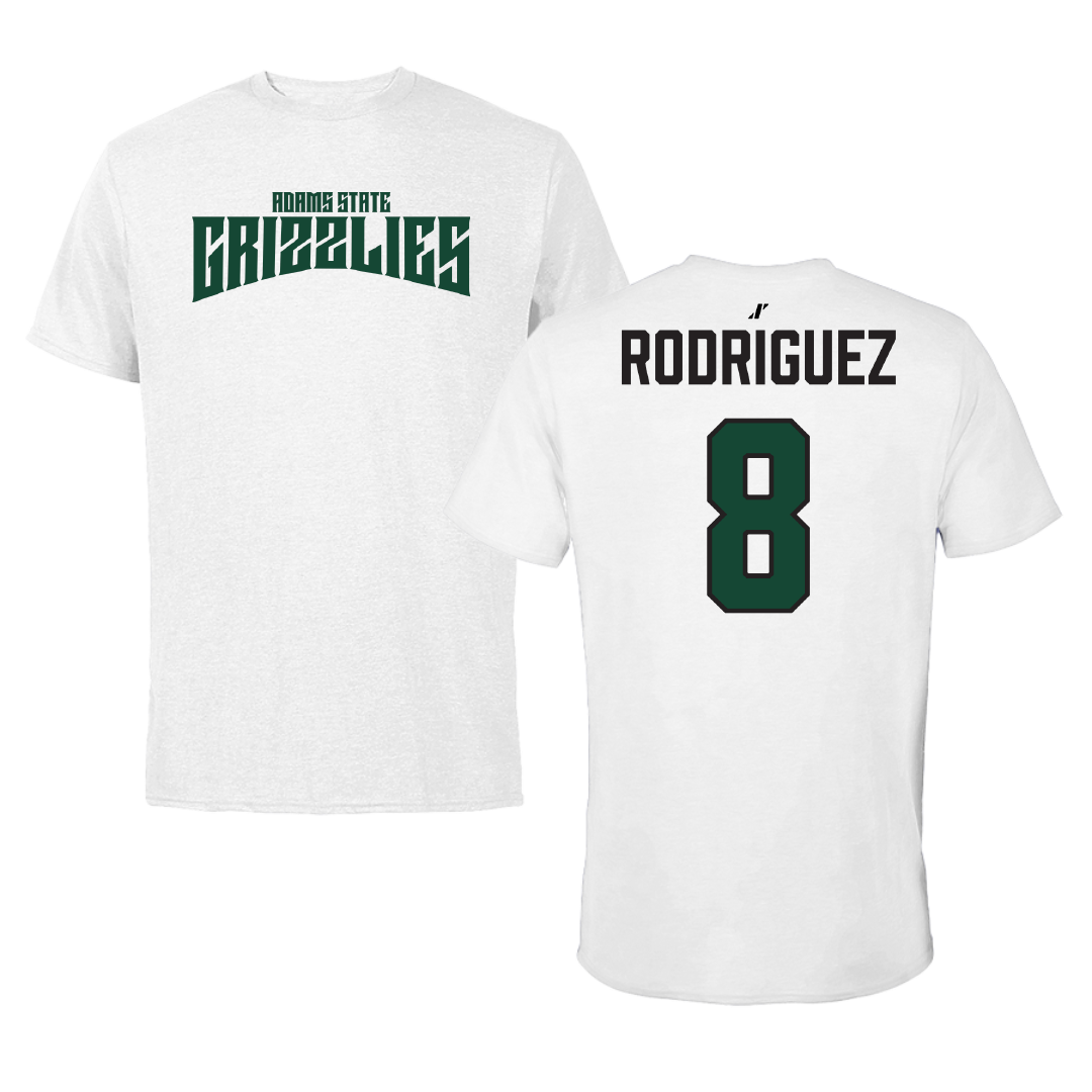 Adams State University Football White Classic Tee - #8 Benjamin Rodriguez